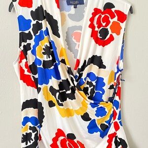 NWT RACHEL Rachel Roy Floral Surplice Neckline Size Large Formal Blouse